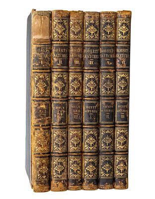 David Roberts - The Holy Land, First Quarto Edition, London, 1855/6. 
6 volumes. 
Full title: 
