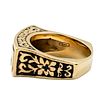 14k Yellow Gold Sapphire and Enamel Ring. 
Five Sapphires, foliage pattern to the all sides Изображение - 3