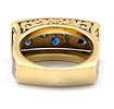 14k Yellow Gold Sapphire and Enamel Ring. 
Five Sapphires, foliage pattern to the all sides Изображение - 5