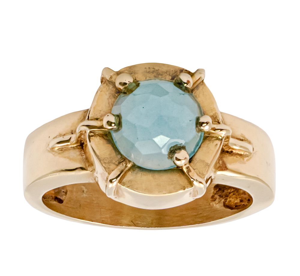 14k Yellow Gold Ring. 
Set with Opalite. 
Size: 7.5. 
7.58gr.