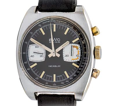 BWC Chronograph Wrist Watch. 
Mechanical movement, working condition. 
Leather strap. 