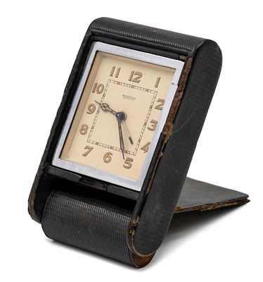 Jaeger Le Coultre Travel Alarm Clock. 
Mechanical movement, working condition. 
