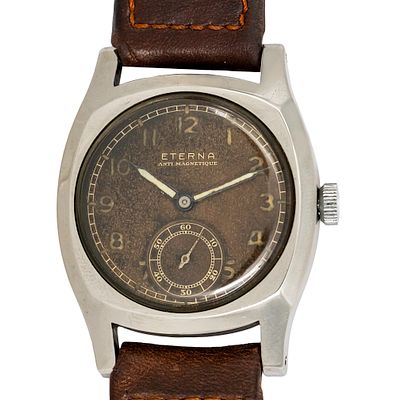 Eterna Majetek Wristwatch, Czech Military, World War II, Circa 1940. Eterna Majetek Wrist Watch 