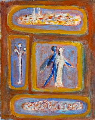 Genia Berger (1907-2000) - Oil on Canvas. 
Signed. 
81x65cm.