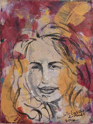 Michelle Littauer Gavrielov (b.1957) - Self Portrait, Acrylic on Canvas, 2016. 
Signed and 