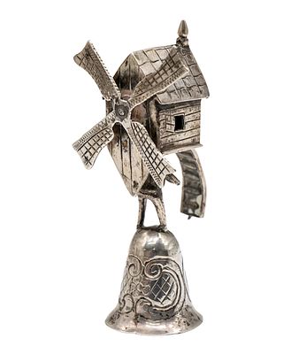 Dutch Miniature Windmill Wager Cup, Late 19th Century. 
Marked. 
Height: 7.5cm. 
32gr.