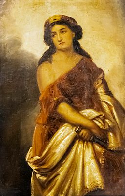 After August Riedel (German / Italian, 1799-1883) - Judith, Oil on Cardboard mounted on Canvas. 