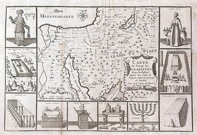 Three Antique Maps of the Holy Land, Copper Engravings. 
Including: 
1. Antoine Augustin Calmet 