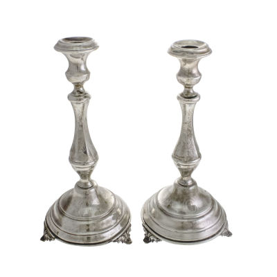 זוג פמוטי כסף עתיקים, וינה, אוסטריה, 1872-1922. זוג פמוטים כסף, וינה, אוסטריה, 1872-1922. 