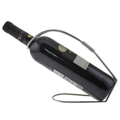 סטנד מחזיק מוזג בקבוק יין כסף סטרלינג. 
חתום (איטלקי).
אורך: 25ס"מ. 
217 גרם. 
הבקבוק 