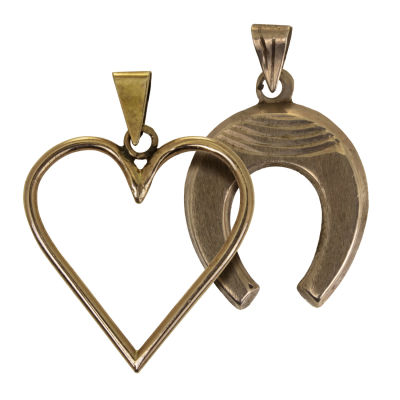 שני תליוני לב זהב 14 קראט. שני תליוני זהב 14 קראט. 
כולל: 
1. תליון לב זהב 14 קראט, 26x23מ"מ 