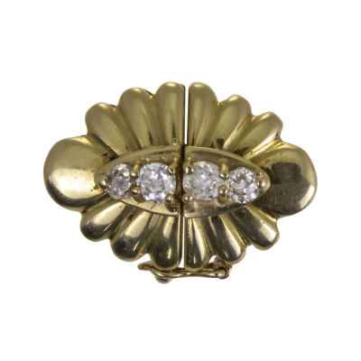 סגר חלק מרכזי לשרשרת, זהב צהוב 18 קראט ויהלומים. 
משובץ 4 יהלומים במשקל כולל של כ-0.50 קראט. 