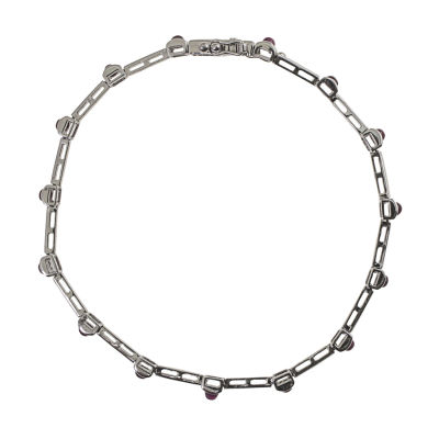 צמיד זהב לבן 18 קראט ורובינים. 
15 רובינים. 
חתום 
סגר ביטחון. 
אורך: 18ס"מ. 
7.66 