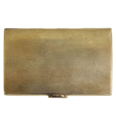 14k Yellow Gold Cigarette Case. 
Guilloche engraving. 
Spring 