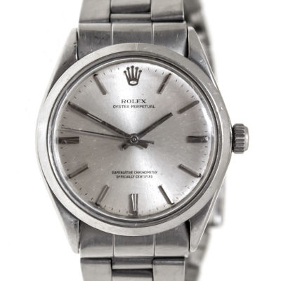 Rolex Oyster Perpetual Wrist Watch, 1969. 
Automatic movement. 
34mm. 
Original stainless steel 