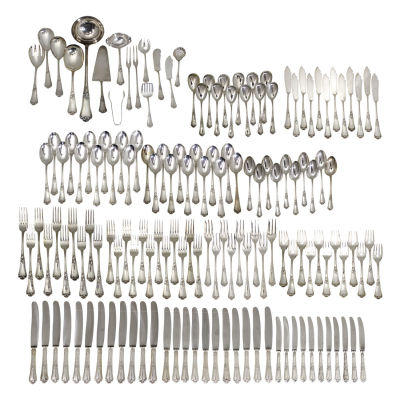 Silver Flatware Cutlery Set, 162pcs, Bruckmann, Germany, 20th Century. 
Including: 