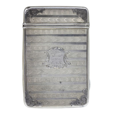Nathaniel Mills Sterling Silver Business Visiting Card Case, Birmingham, England, 1846. 