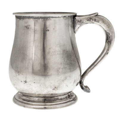 Silver Tankard, Italy, Mid 20th Century. 
Marked. 
Height: 11.5cm. 
235gr.
