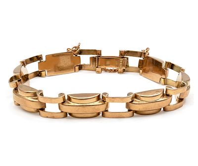 14k Rose Gold Bracelet.
Safety chain.
Marked.
Length: 17.5cm.
13.77gr.