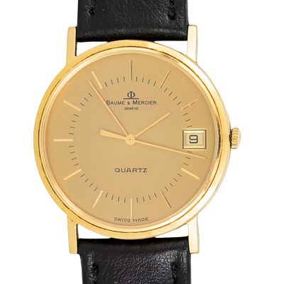 Baume and Mercier 18k Yellow Gold Wristwatch. Baume and Mercier 18k Yellow Gold Wrist Watch.