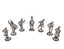 Outstanding Set of 7 Silver, Shell and Gem German Folk Figures, Hanau, 19th Century. Outstanding Image - 1