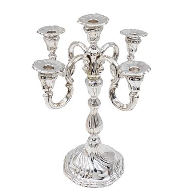 Hazorfim Silver Five Light Candelabra.
Marked (800).
Height: 37.5cm.
580gr.