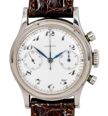 Rare! Longines Flyback Chronograph 13ZN Wristwatch, 1940. Rare! Longines Flyback Chronograph