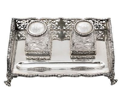 קסת דיו כסף סטרלינג, Walter & John Barnard, לונדון, אנגליה, 1890. קסת דיו כסף סטרלינג, Walter 