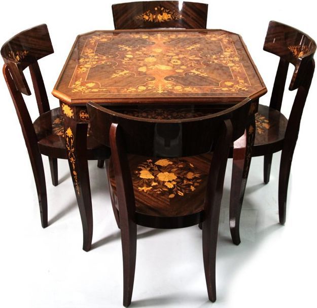 Italian Game Table Chairs Bidspirit Auction