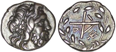 Achalia. Achaian League. Antigoneia (Mantinea) (Circa 188-180 BC). AR Triobol
. Achalia. 