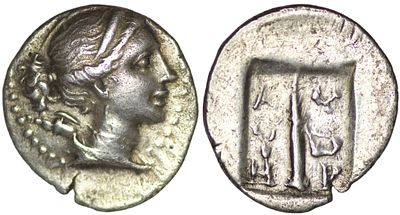 Lycian League (Circa 48-27 BC). AR Quarter Drachm (1.02g/ 12mm). Masikytes mint. Head of 
