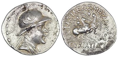 Greco-Bactrian Kingdom. Eukratides I Megas (170-145 BC). AR Tetradrachm (16.79g/ 31mm). 