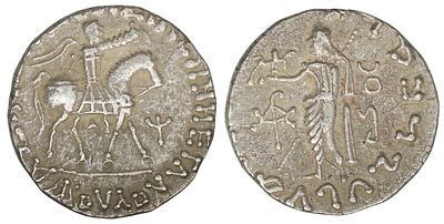 Indo-Scythian Kingdom. Azes I (58-12 BC). AR Tetradrachm