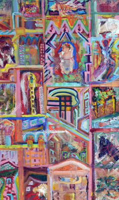 Ofra wolf - Ofra wolf - childhood experiance in surreptitiosly 
mixed media - oil+ colage 