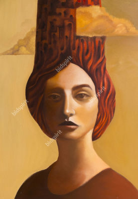 Ruben cukier‏ - Woman with clouds. Ruben cukier - Woman with clouds 
50x70 cm 
Oil on 