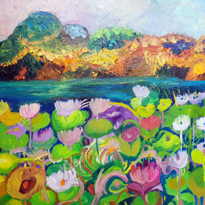 mira seemann - the flower's water. Mira seemann - the flower's water 
80X80 cm 
oil on acnvas