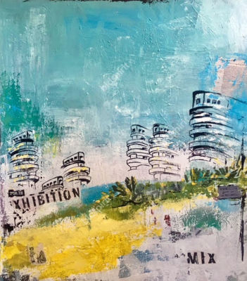 Hagit Argaman‏ - Tel aviv. Tel aviv Building - Hagit Argaman‏ 
80x90 cm 
oil on 