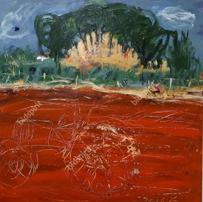 Ilan Ben Shlomo‏ - Tractor - Ilan Ben Shlomo‏ 
oil on canvas 
100x100 cm