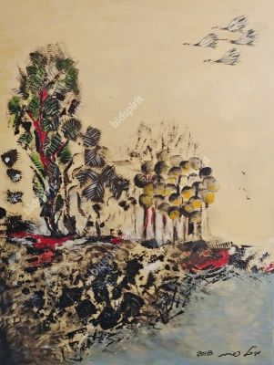 Michal Pinchas - The Black Rocks - Michal Pinchas 
60X80 cm 
Acryl on Canvas .