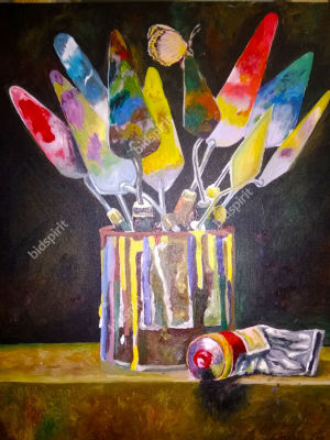 Symonova Natalya - Artist tools.
. Symonova Natalya 
Artist tools. 
Acrylic on canvas.40/50