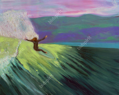 Eldar meshulam - The surfer from New Zealand. Oil on canvas 
55x65 cm. signed. 
There is a sealed 