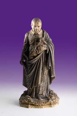 S&atilde;o Vicente de Paulo em cer&acirc;mica. Alt. aprox.: 49 cm. ENG S&atilde;o Vicente de Paulo in ceramic. 