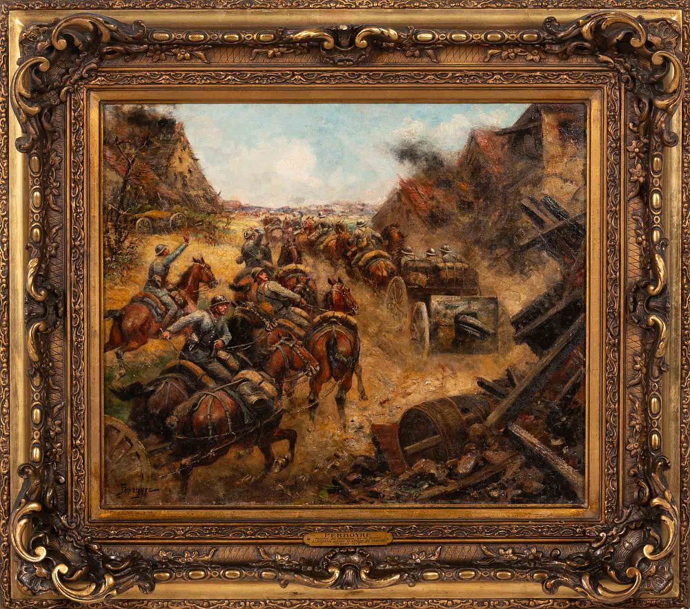 Paul PERBOYRE (1851-1929) - Paul PERBOYRE, Cena de militares a cavalo, &Oacute;leo sobre tela, Dim. 