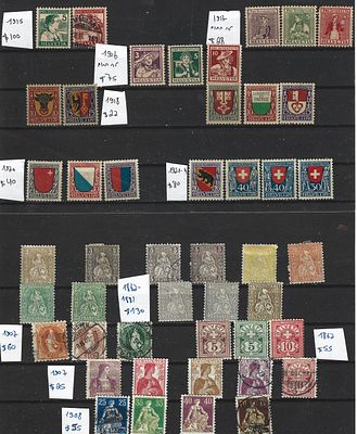 שוויץ בולים עם ערך קטלוגי גבוה של מעל 800$