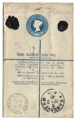 מעטפת רגיסטריישן מבריטניה. נדירה.