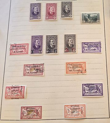 שני עמודי אלבום לבנון עם בולי 1924 וסדרות שנות ה 30. חלקם לא חתומים במצב מינט וחלקם חתומים במצב 