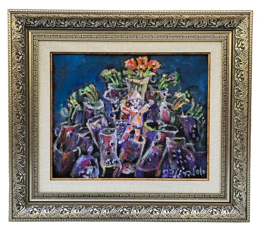 יוסל ברגנר
שמן על בד
ליצן וכלים
חתום מקדימה ומאחורה
ניתן לקבל תעודה ממנהל העיזבון בתוספת 350 