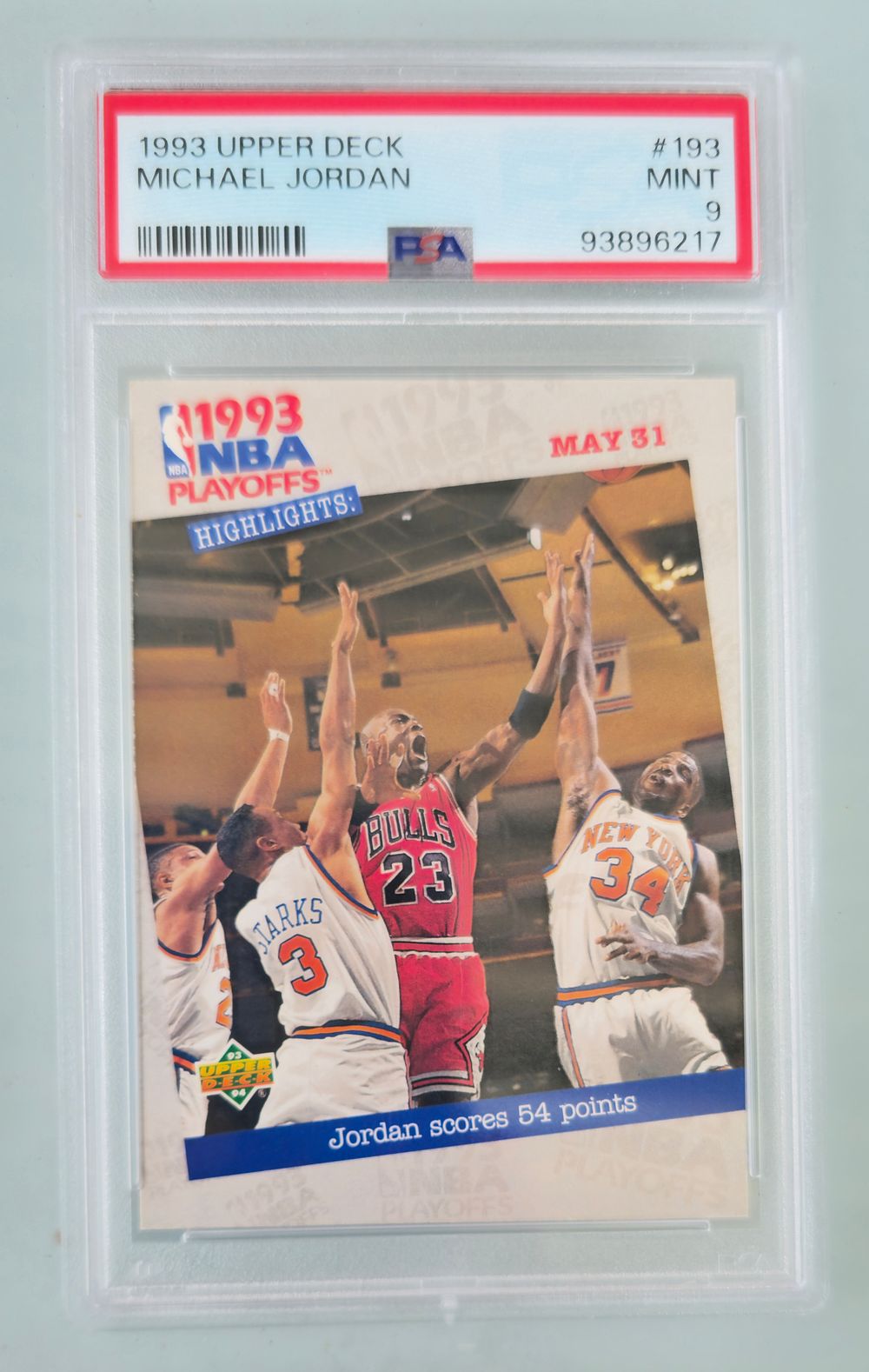 מייקל ג'ורדן קלף שחקן מדורג 9 חברת PSA
שנת 1993 נדיר!!