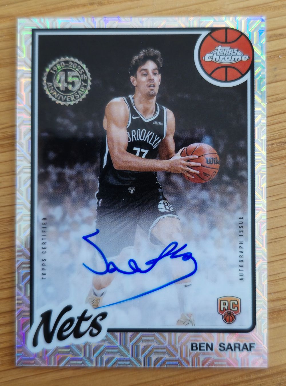 בן שרף חתימה ידנית על קלף שחקן .