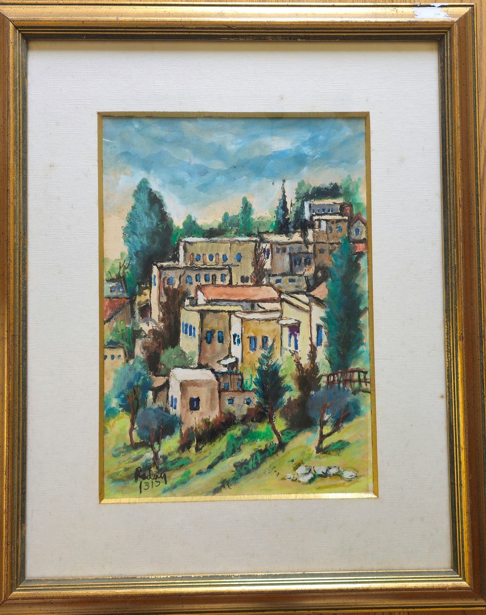 ציור אורגינל של הצייר רודן. טכניקת ביצוע צבעי מיים (?) 
מידות ללא מסגרת: 34&times;24 ס"מ